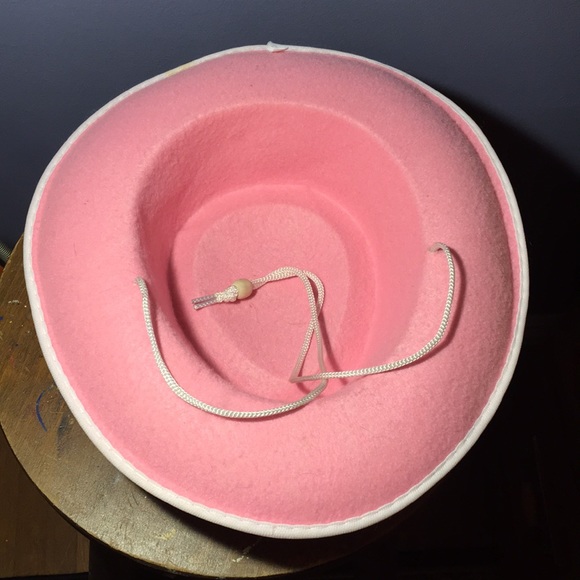 Girls pink felt cowgirl hat western 13” small Tweetsie style cap - Picture 6 of 11